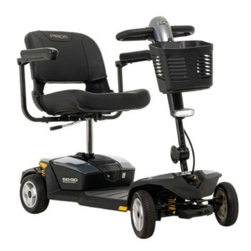 Compact transportable handicap scooter rental, dissembles and fits in the trunk of a car